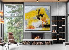Load image into Gallery viewer, Yellow Abstract Painting Large Acrylic Painting Np004