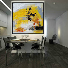 Load image into Gallery viewer, Yellow Abstract Painting Large Acrylic Painting Np004