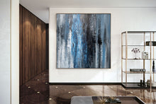 Load image into Gallery viewer, Gray Blue White Abstract Painting ModernTextured Art Fp071