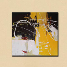 Load image into Gallery viewer, Black White Yellow Modern Abstract Painting  Acrylic Painting NP122