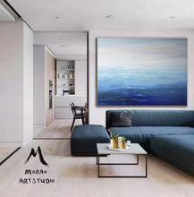 Load image into Gallery viewer, Light Blue Ocean Abstract Painting Extra Large Abstract Painting Np065