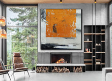 Load image into Gallery viewer, Yellow White Abstract Oil Paintings on Canvas Acrylic Painting Np111