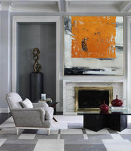 Load image into Gallery viewer, Yellow White Abstract Oil Paintings on Canvas Acrylic Painting Np111