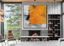 Load image into Gallery viewer, Orange White Grey Large Abstract Painting Large Pieces of Art Np118