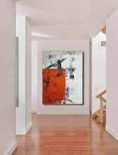 Load image into Gallery viewer, Red Grey Abstract Painting Modern Abstract Painting Np084