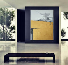 Load image into Gallery viewer, Black Yellow White Large Abstract Painting Original Large Canvas Art Np119