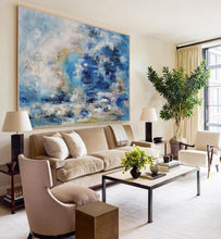 Load image into Gallery viewer, Blue Sea Abstract Painting Cloud Abstract Oil Painting Living Room Art Dp109
