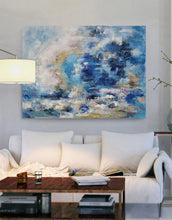 Load image into Gallery viewer, Blue Sea Abstract Painting Cloud Abstract Oil Painting Living Room Art Dp109