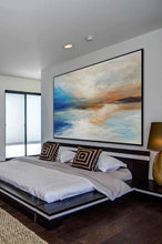 Load image into Gallery viewer, Sunrise Landscape Painting Beige Abstract Painting On Canvas Dp108