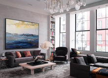 Load image into Gallery viewer, Large Textured Wall Art Original Blue Abstract Art Sea Landscape Painting Bp092