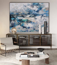 Load image into Gallery viewer, Original Blue White Sky Abstract Painting Large Cloud Oil Painting Dp093