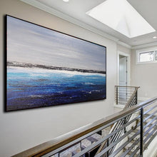 Load image into Gallery viewer, Original Blue Ocean Abstract Painting Large Sky Landscape Oil Painting Qp078