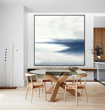 Load image into Gallery viewer, Blue White Abstract Painting Contemporary Abstract Art Np087