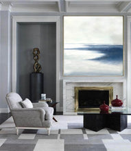 Load image into Gallery viewer, Blue White Abstract Painting Contemporary Abstract Art Np087