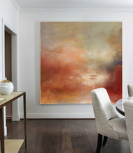Load image into Gallery viewer, Large Sunrise Landscape Painting Sky Red Abstract Painting On Canvas Bp075