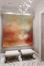 Load image into Gallery viewer, Large Sunrise Landscape Painting Sky Red Abstract Painting On Canvas Bp075