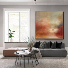 Load image into Gallery viewer, Large Sunrise Landscape Painting Sky Red Abstract Painting On Canvas Bp075