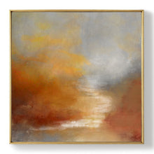 Load image into Gallery viewer, Brown Abstract Painting Sunrise Landscape Ocean Art Office Decor Dp095