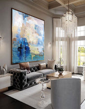 Load image into Gallery viewer, Blue Abstract Oil Painting,Sky Abstract Painting White Abstract Art Painting Bl010