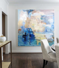Load image into Gallery viewer, Blue Abstract Oil Painting,Sky Abstract Painting White Abstract Art Painting Bl010