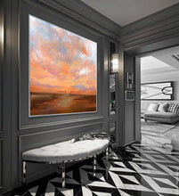 Load image into Gallery viewer, Large Sky Abstract Art Painting Brown Painting Orange Painting Sunset Landscape Bp079