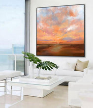 Load image into Gallery viewer, Large Sky Abstract Art Painting Brown Painting Orange Painting Sunset Landscape Bp079