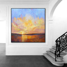 Load image into Gallery viewer, Large Sunset Landscape Painting Sky Abstract Art Painting On Canvas Dp087