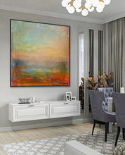 Load image into Gallery viewer, Orange Green Abstract Art Painting Sea Oil Painting For Living Room Dp107