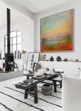 Load image into Gallery viewer, Orange Green Abstract Art Painting Sea Oil Painting For Living Room Dp107