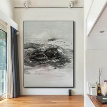 Load image into Gallery viewer, Black And White Abstract Painting Minimalist Painting Cp029