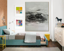 Load image into Gallery viewer, Black And White Abstract Painting Minimalist Painting Cp029