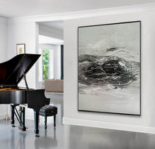 Load image into Gallery viewer, Black And White Abstract Painting Minimalist Painting Cp029
