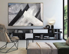 Load image into Gallery viewer, Black and White Wall Art Painting Oversized Canvas Wall Art Np110