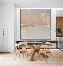 Load image into Gallery viewer, Pink White Gold Abstract Painting Original Oil Painting on Canvas Np109