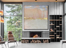 Load image into Gallery viewer, Pink White Gold Abstract Painting Original Oil Painting on Canvas Np109