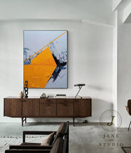 Load image into Gallery viewer, Yellow Painting Black and White Abstract Oil Painting Decor Qp079