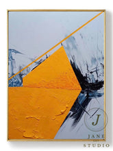 Load image into Gallery viewer, Yellow Painting Black and White Abstract Oil Painting Decor Qp079