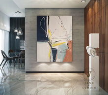 Load image into Gallery viewer, Deep Green White Abstrac Painting Contemporary Painting Living Room Qp046