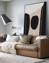 Load image into Gallery viewer, Black And White Minimalist Abstract Painting Beige Office Wall Art Qp100