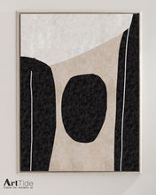 Load image into Gallery viewer, Black And White Minimalist Abstract Painting Beige Office Wall Art Qp100