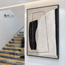 Load image into Gallery viewer, Black White Beige Modern Wall Decor Contemporary Painting Qp098