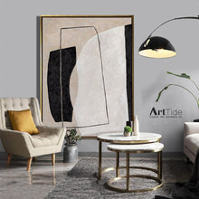 Load image into Gallery viewer, Black White Beige Modern Wall Decor Contemporary Painting Qp098