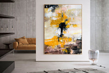 Load image into Gallery viewer, Huge Oversized Art Yellow White Abstract Paintings On Canvas Bp037