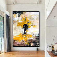 Load image into Gallery viewer, Huge Oversized Art Yellow White Abstract Paintings On Canvas Bp037
