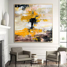 Load image into Gallery viewer, Huge Oversized Art Yellow White Abstract Paintings On Canvas Bp037