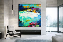 Load image into Gallery viewer, Very Large Canvas Wall Art Blue Green Abstract Painting On Canvas Bp034