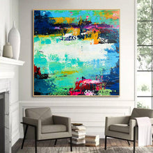 Load image into Gallery viewer, Very Large Canvas Wall Art Blue Green Abstract Painting On Canvas Bp034