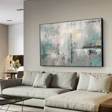 Load image into Gallery viewer, White Green Gold Abstract Painting Original Contemporary Art Yp025