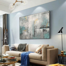 Load image into Gallery viewer, White Green Gold Abstract Painting Original Contemporary Art Yp025