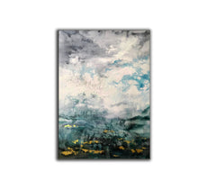 Load image into Gallery viewer, Green White Gold Abstract Painting Oversized Canvas Art Living Room Op088